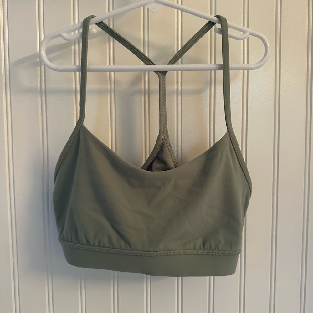 Lululemon Athletica Sage Green Sports Bra with Strappy Back